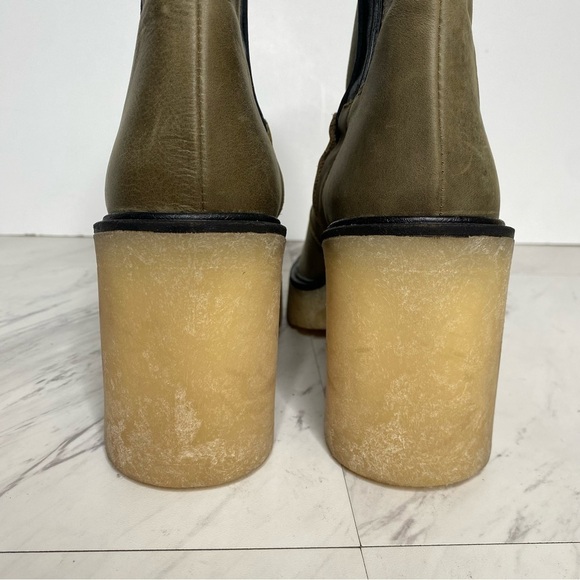 Free People James Deep Khaki Chelsea Heeled Boot 39.5 9.5 - Picture 4 of 14